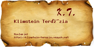 Klimstein Terézia névjegykártya